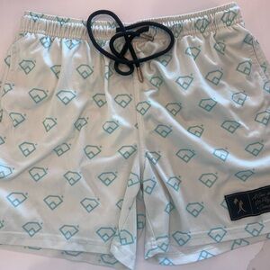 Baseball Lifestyle 101 YXL Patterned Swim Shorts with Drawstring